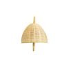 AMÀ Handmade Wall Lamp with Brass Structure and Rattan Shade