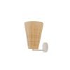 Handcrafted Costa Wall Lamp Cone Rattan with a natural rattan cone shade and white accents.