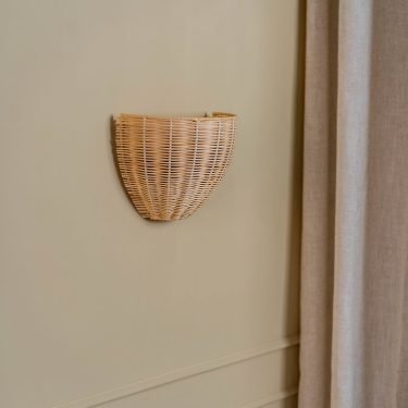 Costa Shell Wall Sconce in Rattan