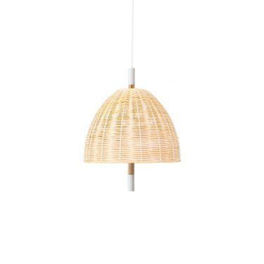 Amà Ø30 Pendant Lamp White/Rattan