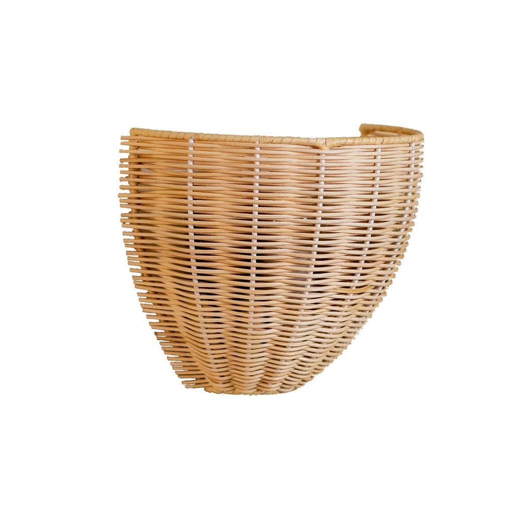 Costa Shell Wall Sconce in Rattan